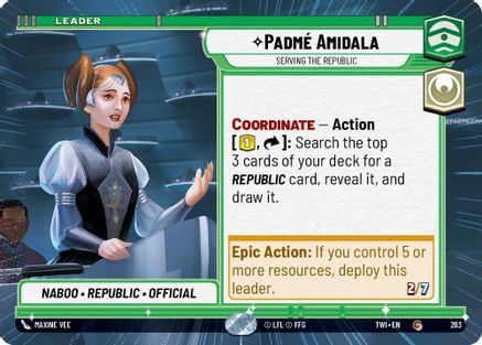 Padme Amidala - Serving the Republic (Hyperspace) (283) [Twilight of the Republic] Star Wars: Unlimited Single Disney