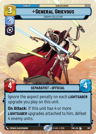General Grievous - Trophy Collector (Hyperspace) (307) [Twilight of the Republic] Foil Star Wars: Unlimited Single Disney