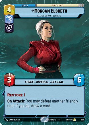 Morgan Elsbeth - Keeper of Many Secrets (Hyperspace) (308) [Twilight of the Republic] Star Wars: Unlimited Single Disney
