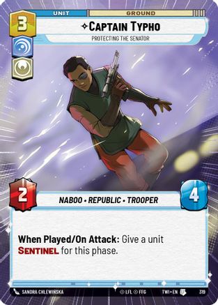 Captain Typho - Protecting the Senator (Hyperspace) (319) [Twilight of the Republic] Foil Star Wars: Unlimited Single Disney