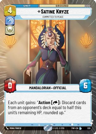 Satine Kryze - Committed to Peace (Hyperspace) (320) [Twilight of the Republic] Foil Star Wars: Unlimited Single Disney