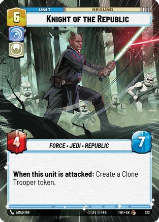 Knight of the Republic (Hyperspace) (322) [Twilight of the Republic] Foil Star Wars: Unlimited Single Disney