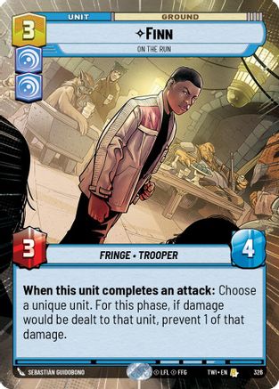 Finn - On the Run (Hyperspace) (326) [Twilight of the Republic] Foil Star Wars: Unlimited Single Disney