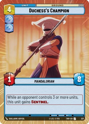 Duchess's Champion (Hyperspace) (327) [Twilight of the Republic] Star Wars: Unlimited Single Disney