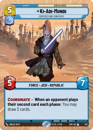 Ki-Adi-Mundi - Composed and Confident (Hyperspace) (337) [Twilight of the Republic] Foil Star Wars: Unlimited Single Disney