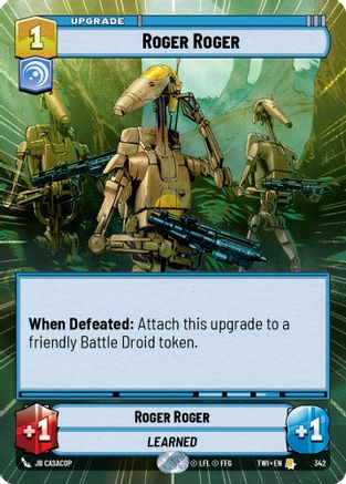 Roger Roger (Hyperspace) (342) [Twilight of the Republic] Foil Star Wars: Unlimited Single Disney