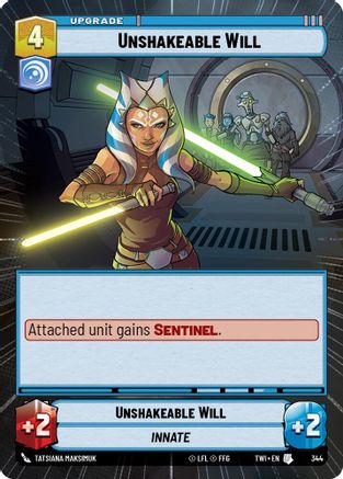 Unshakeable Will (Hyperspace) (344) [Twilight of the Republic] Foil Star Wars: Unlimited Single Disney