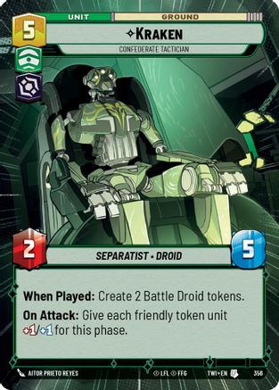 Kraken - Confederate Tactician (Hyperspace) (356) [Twilight of the Republic] Foil Star Wars: Unlimited Single Disney