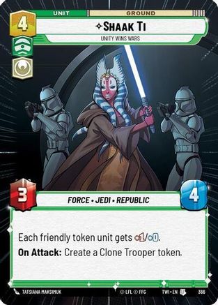 Shaak Ti - Unity Wins Wars (Hyperspace) (366) [Twilight of the Republic] Foil Star Wars: Unlimited Single Disney