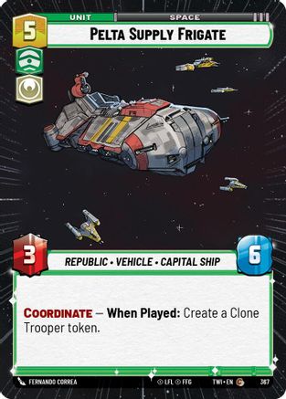 Pelta Supply Frigate (Hyperspace) (367) [Twilight of the Republic] Foil Star Wars: Unlimited Single Disney