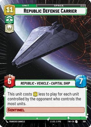 Republic Defense Carrier (Hyperspace) (369) [Twilight of the Republic] Foil Star Wars: Unlimited Single Disney