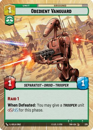Obedient Vanguard (Hyperspace) (375) [Twilight of the Republic] Foil Star Wars: Unlimited Single Disney