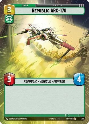 Republic ARC-170 (Hyperspace) (381) [Twilight of the Republic] Foil Star Wars: Unlimited Single Disney