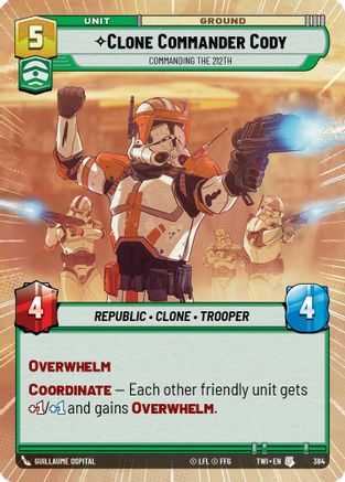 Clone Commander Cody - Commanding the 212th (Hyperspace) (384) [Twilight of the Republic] Foil Star Wars: Unlimited Single Disney