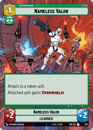 Nameless Valor (Hyperspace) (389) [Twilight of the Republic] Star Wars: Unlimited Single Disney