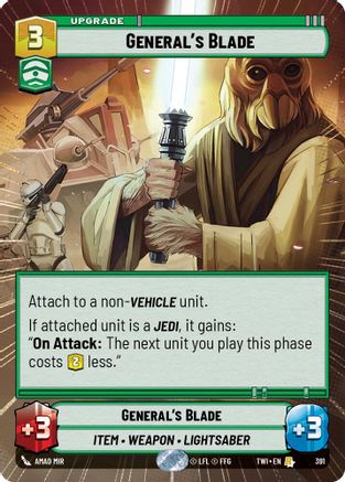 General's Blade (Hyperspace) (391) [Twilight of the Republic] Star Wars: Unlimited Single Disney