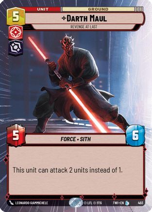 Darth Maul - Revenge At Last (Hyperspace) (403) [Twilight of the Republic] Foil Star Wars: Unlimited Single Disney
