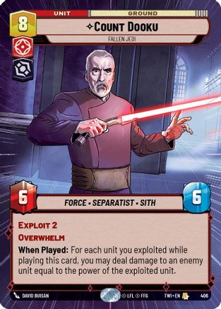 Count Dooku - Fallen Jedi (Hyperspace) (406) [Twilight of the Republic] Foil Star Wars: Unlimited Single Disney