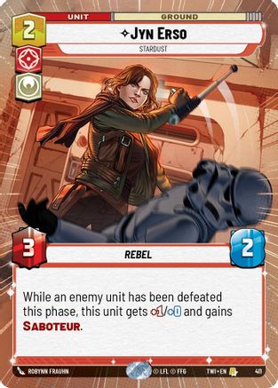 Jyn Erso - Stardust (Hyperspace) (411) [Twilight of the Republic] Foil Star Wars: Unlimited Single Disney