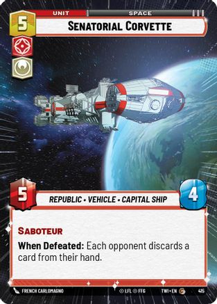 Senatorial Corvette (Hyperspace) (415) [Twilight of the Republic] Star Wars: Unlimited Single Disney