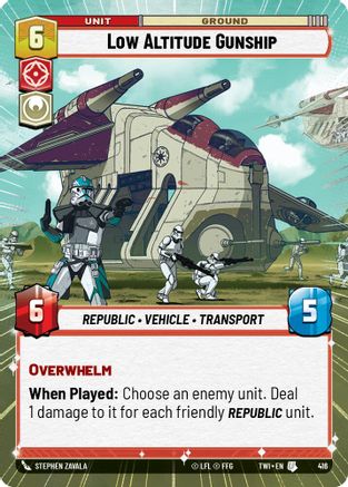 Low Altitude Gunship (Hyperspace) (416) [Twilight of the Republic] Star Wars: Unlimited Single Disney