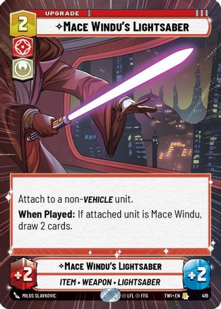 Mace Windu's Lightsaber (Hyperspace) (419) [Twilight of the Republic] Foil Star Wars: Unlimited Single Disney