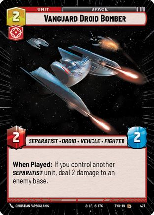 Vanguard Droid Bomber (Hyperspace) (427) [Twilight of the Republic] Foil Star Wars: Unlimited Single Disney