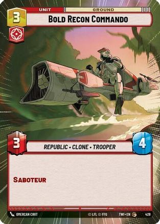 Bold Recon Commando (Hyperspace) (428) [Twilight of the Republic] Star Wars: Unlimited Single Disney