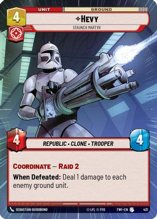 Hevy - Staunch Martyr (Hyperspace) (431) [Twilight of the Republic] Foil Star Wars: Unlimited Single Disney