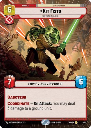 Kit Fisto - The Smiling Jedi (Hyperspace) (432) [Twilight of the Republic] Foil Star Wars: Unlimited Single Disney
