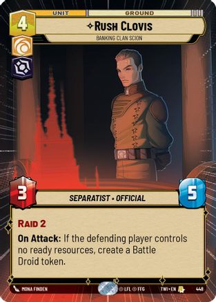 Rush Clovis - Banking Clan Scion (Hyperspace) (448) [Twilight of the Republic] Foil Star Wars: Unlimited Single Disney