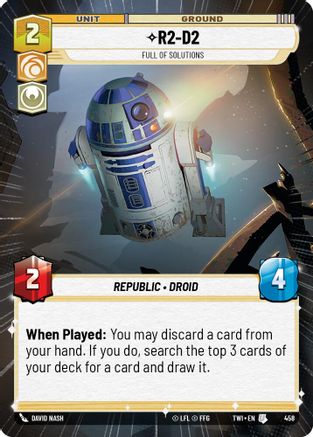 R2-D2 - Full of Solutions (Hyperspace) (458) [Twilight of the Republic] Foil Star Wars: Unlimited Single Disney