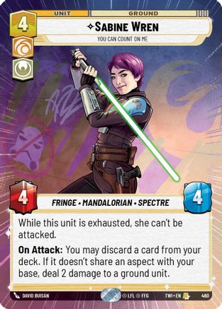 Sabine Wren - You Can Count On Me (Hyperspace) (460) [Twilight of the Republic] Foil Star Wars: Unlimited Single Disney