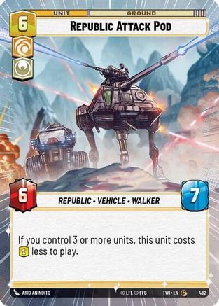 Republic Attack Pod (Hyperspace) (462) [Twilight of the Republic] Star Wars: Unlimited Single Disney