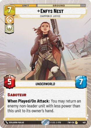 Enfys Nest - Champion of Justice (Hyperspace) (463) [Twilight of the Republic] Foil Star Wars: Unlimited Single Disney