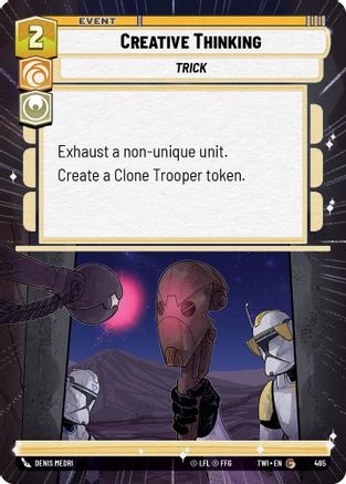 Creative Thinking (Hyperspace) (465) [Twilight of the Republic] Star Wars: Unlimited Single Disney