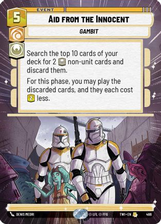 Aid from the Innocent (Hyperspace) (466) [Twilight of the Republic] Star Wars: Unlimited Single Disney