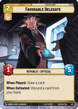 Favorable Delegate (Hyperspace) (473) [Twilight of the Republic] Star Wars: Unlimited Single Disney