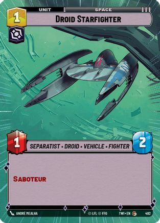Droid Starfighter (Hyperspace) (492) [Twilight of the Republic] Star Wars: Unlimited Single Disney