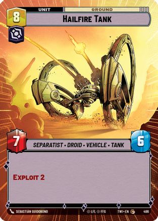 Hailfire Tank (Hyperspace) (496) [Twilight of the Republic] Star Wars: Unlimited Single Disney