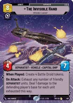 The Invisible Hand - Imposing Flagship (Hyperspace) (497) [Twilight of the Republic] Foil Star Wars: Unlimited Single Disney