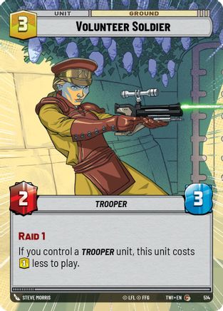 Volunteer Soldier (Hyperspace) (514) [Twilight of the Republic] Foil Star Wars: Unlimited Single Disney