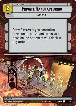 Private Manufacturing (Hyperspace) (517) [Twilight of the Republic] Foil Star Wars: Unlimited Single Disney