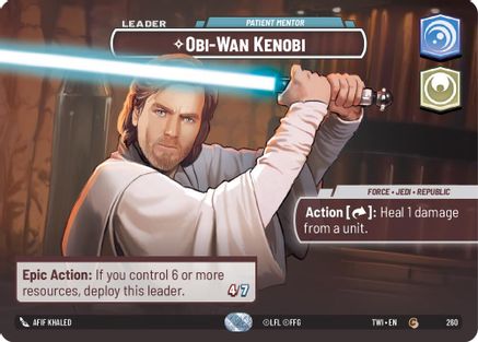 Obi-Wan Kenobi - Patient Mentor (Showcase) (260) [Twilight of the Republic] Star Wars: Unlimited Single Disney
