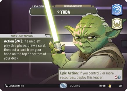 Yoda - Sensing Darkness (Showcase) (261) [Twilight of the Republic] Star Wars: Unlimited Single Disney