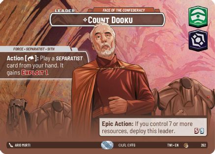 Count Dooku - Face of the Confederacy (Showcase) (262) [Twilight of the Republic] Foil Star Wars: Unlimited Single Disney
