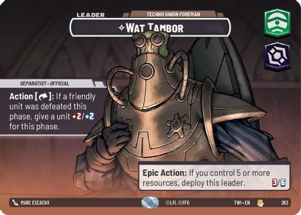 Wat Tambor - Techno Union Foreman (Showcase) (263) [Twilight of the Republic] Star Wars: Unlimited Single Disney
