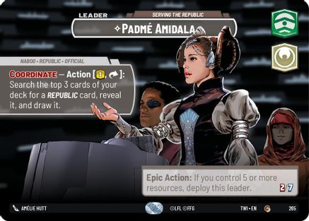 Padme Amidala - Serving the Republic (Showcase) (265) [Twilight of the Republic] Star Wars: Unlimited Single Disney