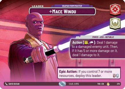 Mace Windu - Vaapad Form Master (Showcase) (270) [Twilight of the Republic] Star Wars: Unlimited Single Disney