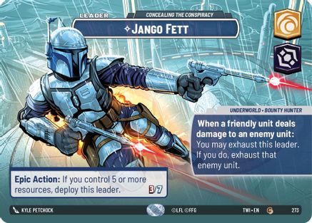 Jango Fett - Concealing the Conspiracy (Showcase) (273) [Twilight of the Republic] Foil Star Wars: Unlimited Single Disney